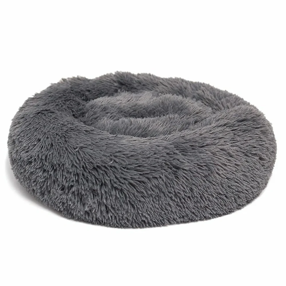 Fluffy Donut Shaped Pet Dog Cat Bed Plush Soft Warm Calming Sleeping Bed 20 inch